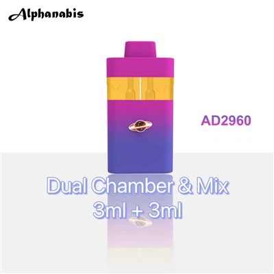 Двоструки резервоар 6мл 3+3 Вапе великог капацитета за једнократну употребу за ЦБД ТХЦ Д8 Д9 Д10